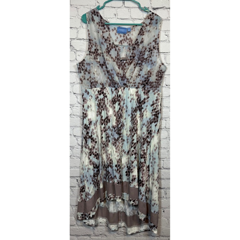 Simply Vera Vera Wang Dress Snakeskin Print Sleeveless Hi-Low Hem XL